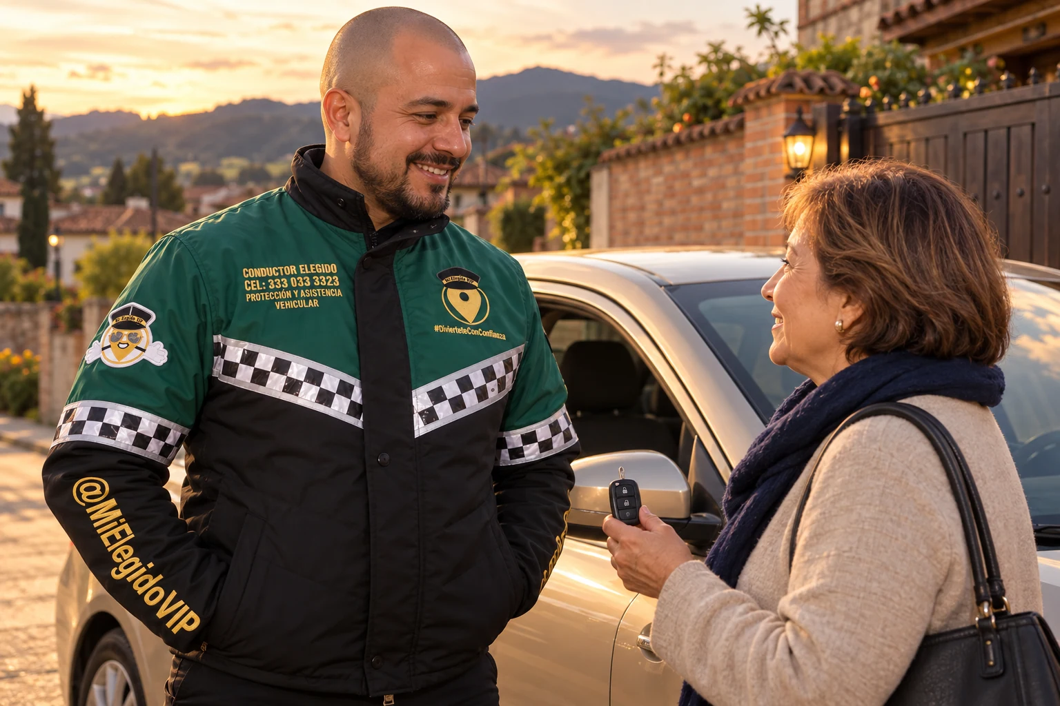 Conductor elegido con uniforme de Mi Elegido VIP, imagen ilustrativa para el servicio en Cogua