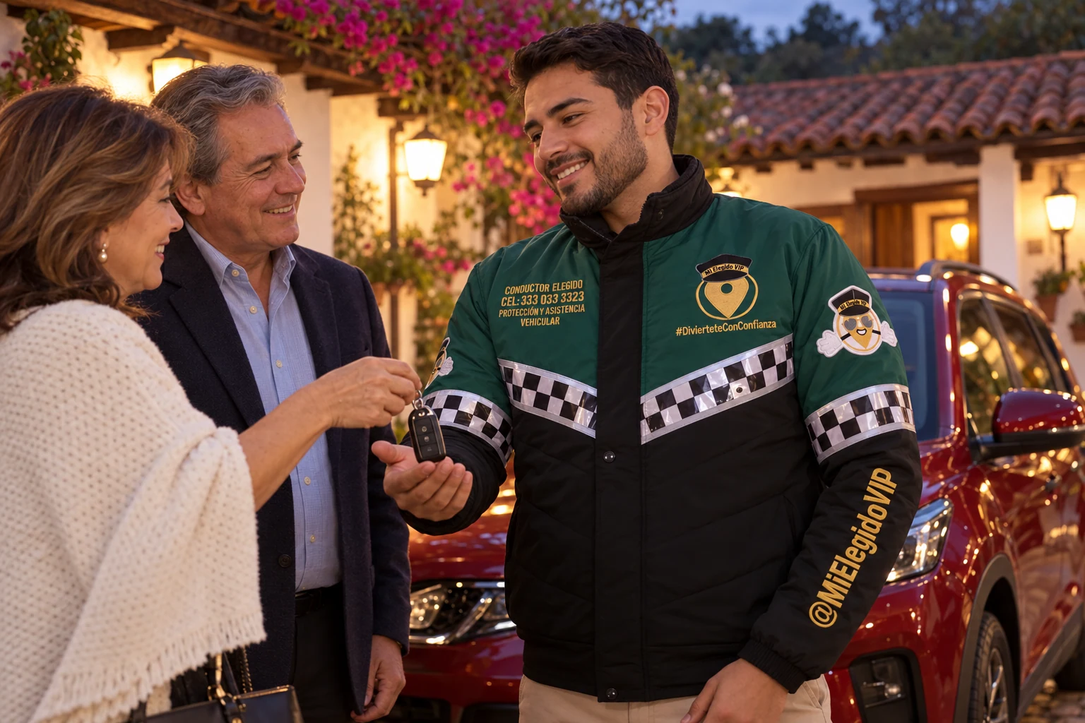 Conductor elegido con uniforme de Mi Elegido VIP, imagen ilustrativa para el servicio en Tenjo