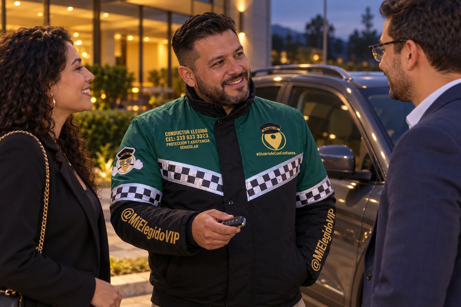 Conductor elegido con uniforme de Mi Elegido VIP, imagen ilustrativa para el servicio en Tocancipá